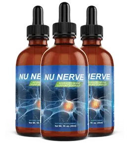 NuNerve liquid supplement bottle, designed for optimal nerve health and regeneration